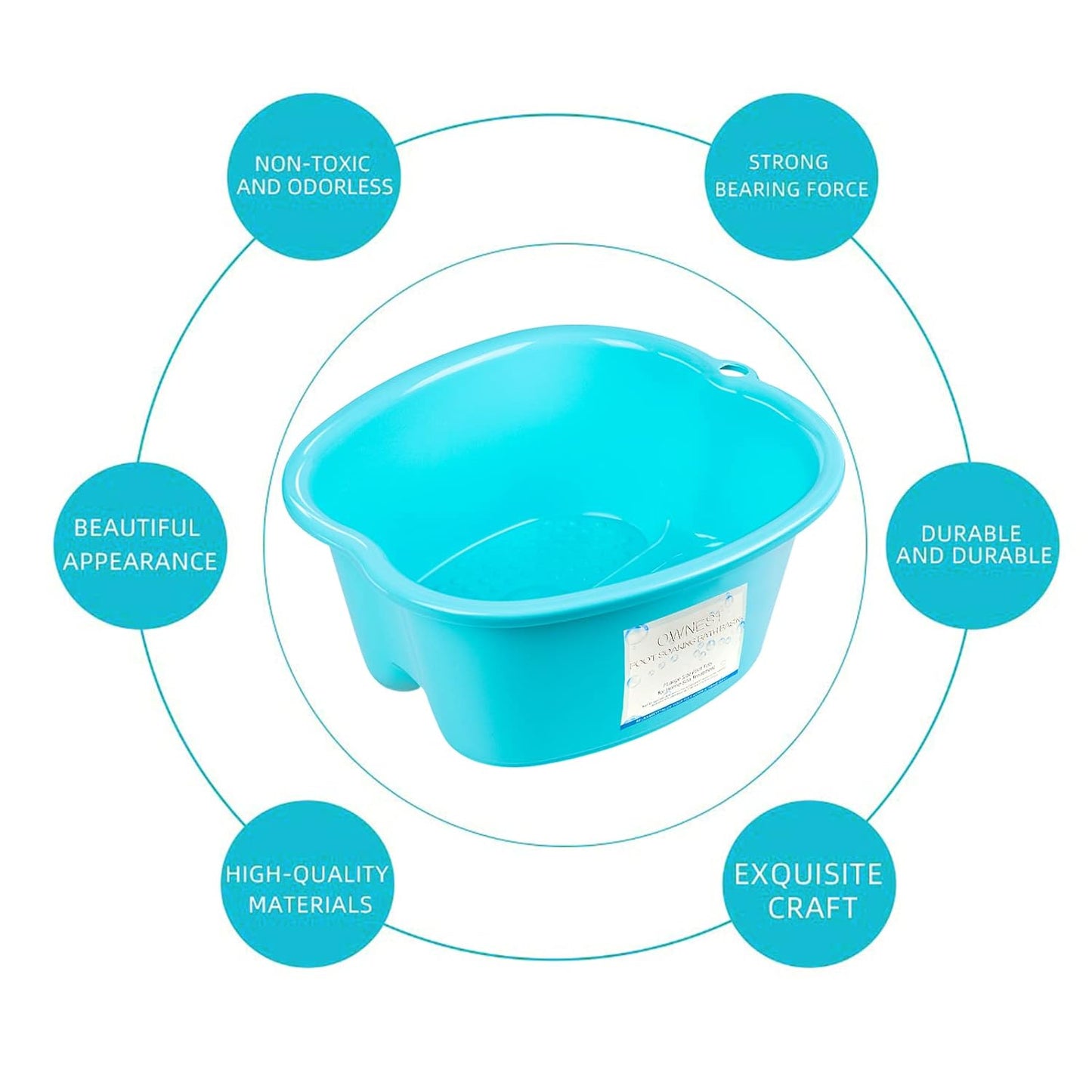 Ownest Extra Large Foot Bath Basin, Health Foot Soaking Bath Basin for Soaking Feet & Peducure, Home SPA Massager Tub, SPA Tool for Women and Men, Blue, 1 Count