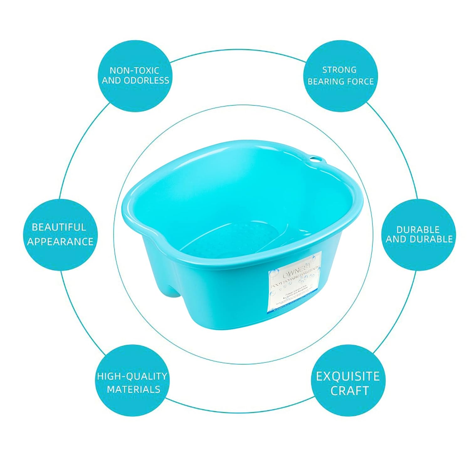 Ownest Extra Large Foot Bath Basin, Health Foot Soaking Bath Basin for Soaking Feet & Peducure, Home SPA Massager Tub, SPA Tool for Women and Men, Blue, 1 Count