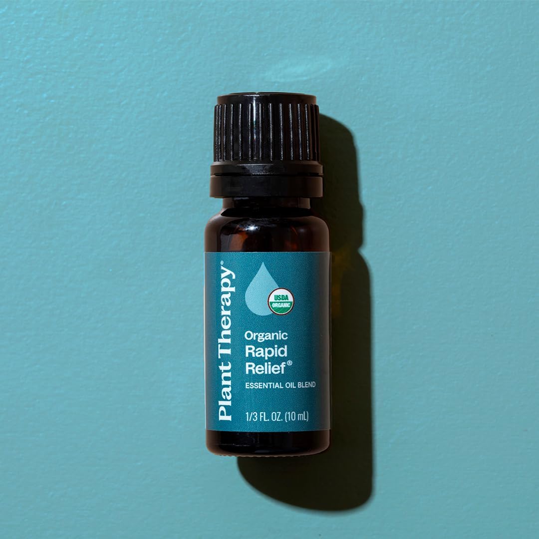 Plant Therapy Organic Rapid Relief Essential Oil Blend 10 mL (1/3 oz) 100% Pure, Undiluted, Natural Aromatherapy, Warming Relief for Joint Pain and Sore Muscles