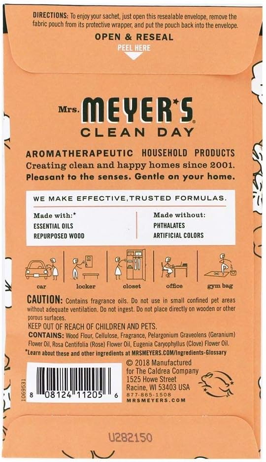 Mrs. Meyer's Scent Sachets, Geranium, 1 CT