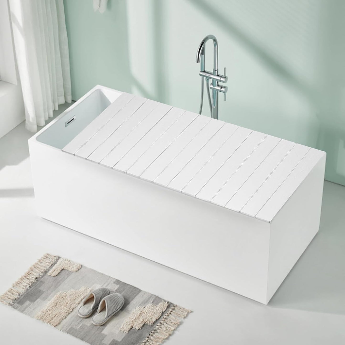 Bath Cover, Foldable Bathtub Board, Waterproof, Dustproof Bathtub Tray, Insulation PVC Bathtubs, Durable Insulation Plate for Home, Bathroom, Spa Experience