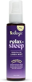 Oilogic Relax & Sleep Essential Oil Linen Spray - 100% Pure Essential Oils Promotes Restful Sleep, Comfort & Wellness - Aromatherapy Mist for Beddings, Pillows, Blankets, Pajamas & More, 4 Oz