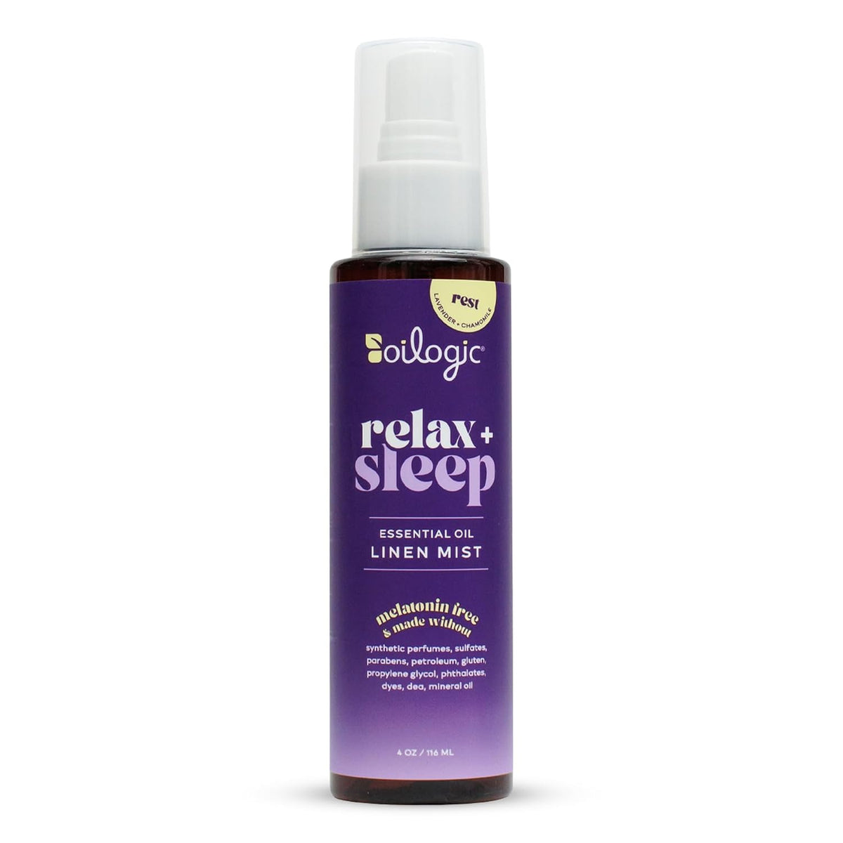 Oilogic Relax & Sleep Essential Oil Linen Spray - 100% Pure Essential Oils Promotes Restful Sleep