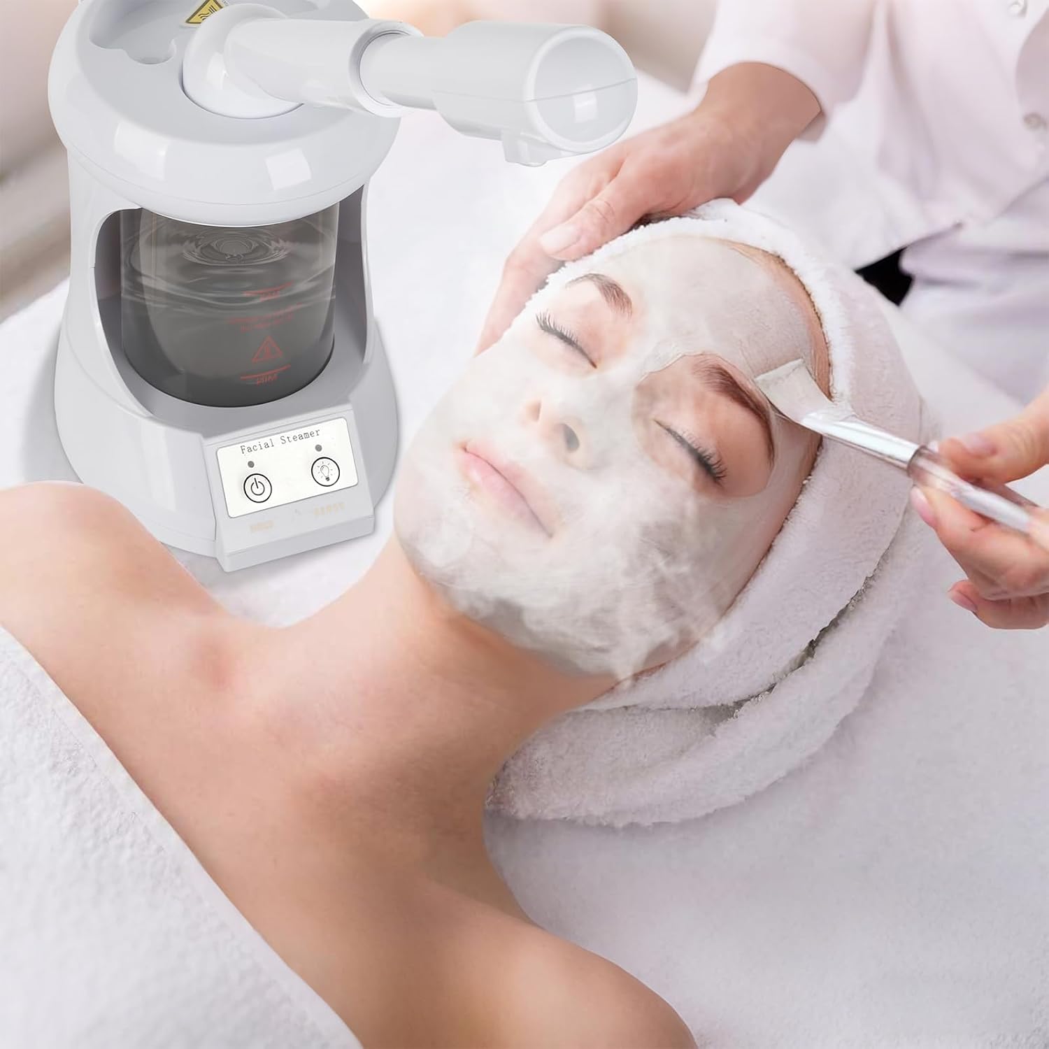 Table Facial Steamer, Face Steamer with Extendable Arm Nano Ionic Steamer for Home Salon Spa or Personal Care