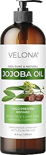 velona Jojoba Colorless Oil 16 fl oz | 100% Pure and Natural Carrier Oil | Clear, Refined, Cold Pressed | Moisturizing Face, Hair, Body and Skin Care | Use Today - Enjoy Results