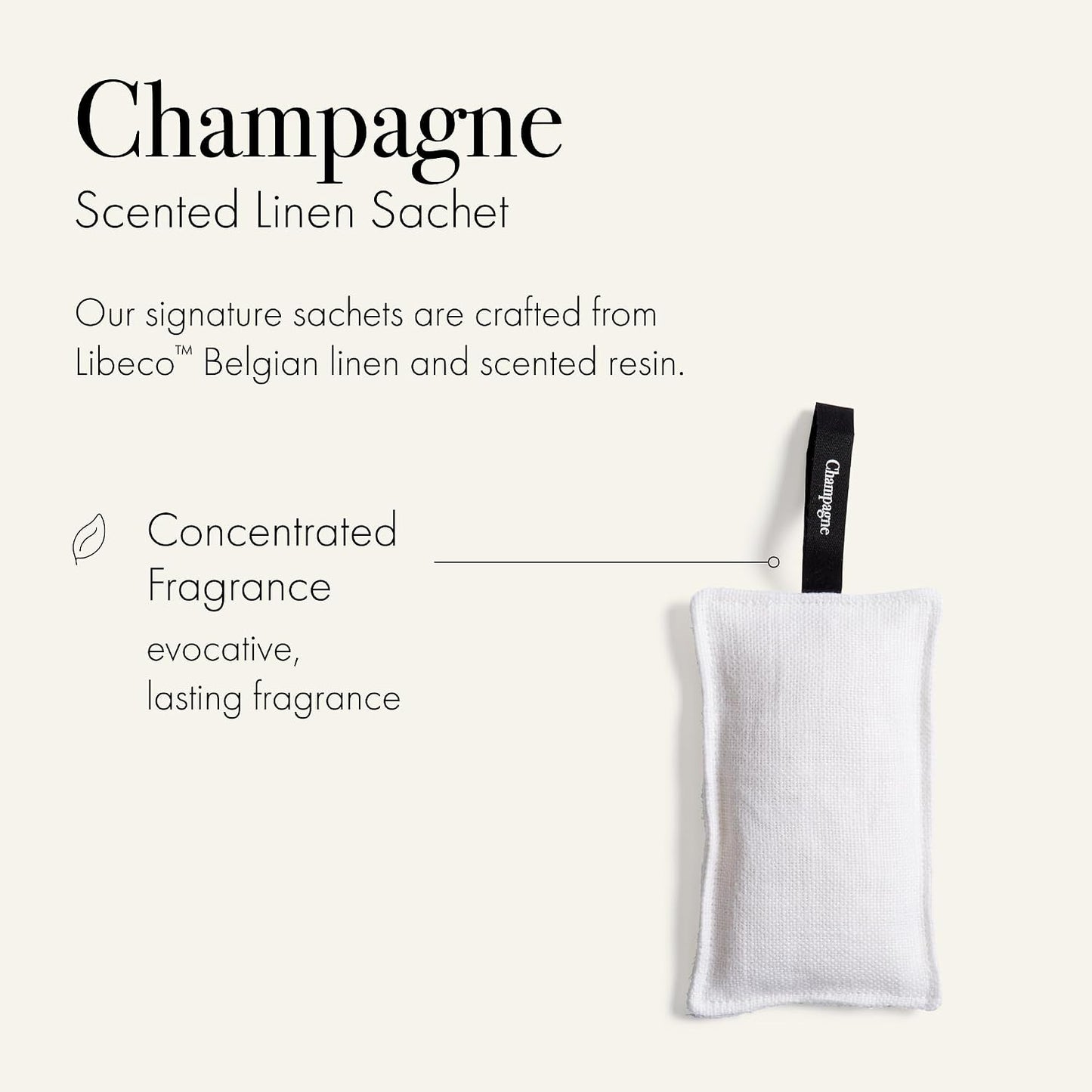 LAFCO New York Scented Linen Sachet, Champagne - Up to 4-Month Fragrance Life - Made in the USA
