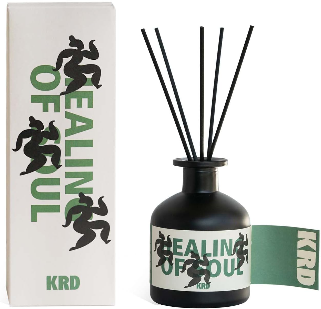 KRD Tomato Leaf Room Scent Diffuser, 3.38 fl oz Natural Rattan Sticks Fragrance Oil, Elegant Housewarming Gift for Women Green Decor