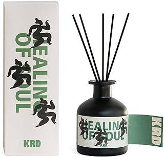 KRD Tomato Leaf Room Scent Diffuser, 3.38 fl oz Natural Rattan Sticks Fragrance Oil, Elegant Housewarming Gift for Women Green Decor