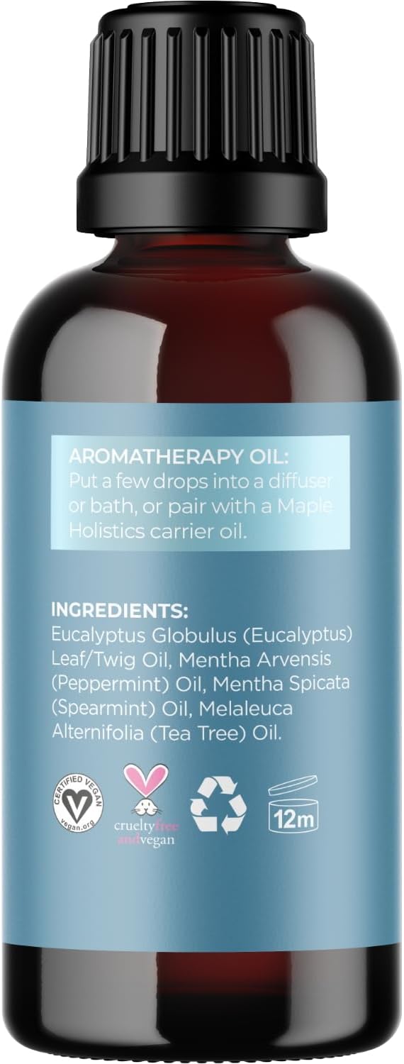 Breathe Essential Oil for Diffuser - Invigorating and Refreshing Breathe Essential Oil Blend with Eucalyptus Peppermint Tea