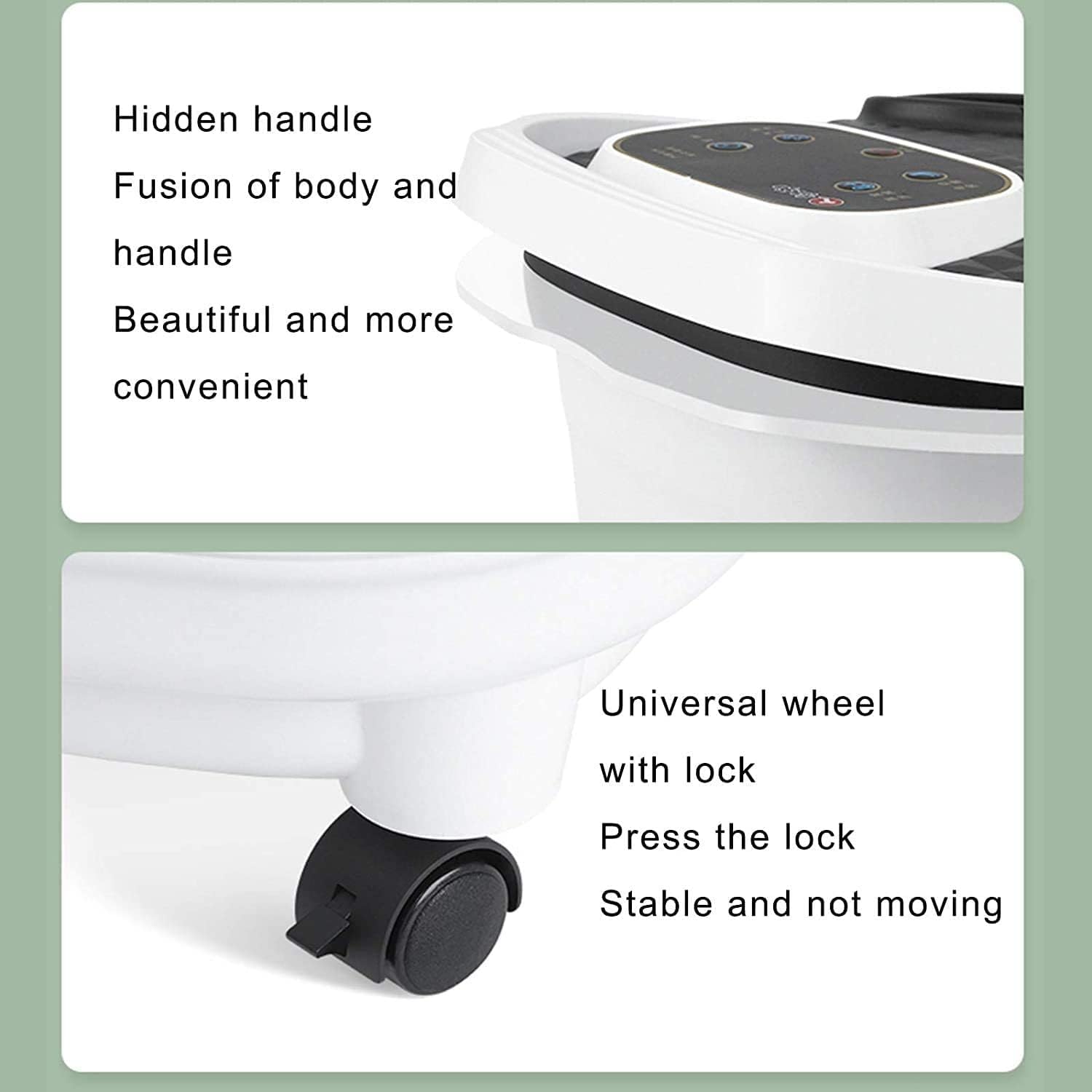 Motorized Foot Bath Spa Massager Feet Bath Spa with Heat and Massage 6 Massage Balls and Rollers with Acupuncture Points Bubble Surging for Feet Relief and Cleaning Timer Pedicure Stone