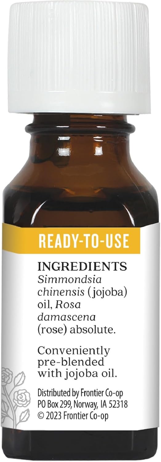 Aura Cacia Rose Absolute Pure essential Oil in Jojoba Oil, 0.5 Ounce.