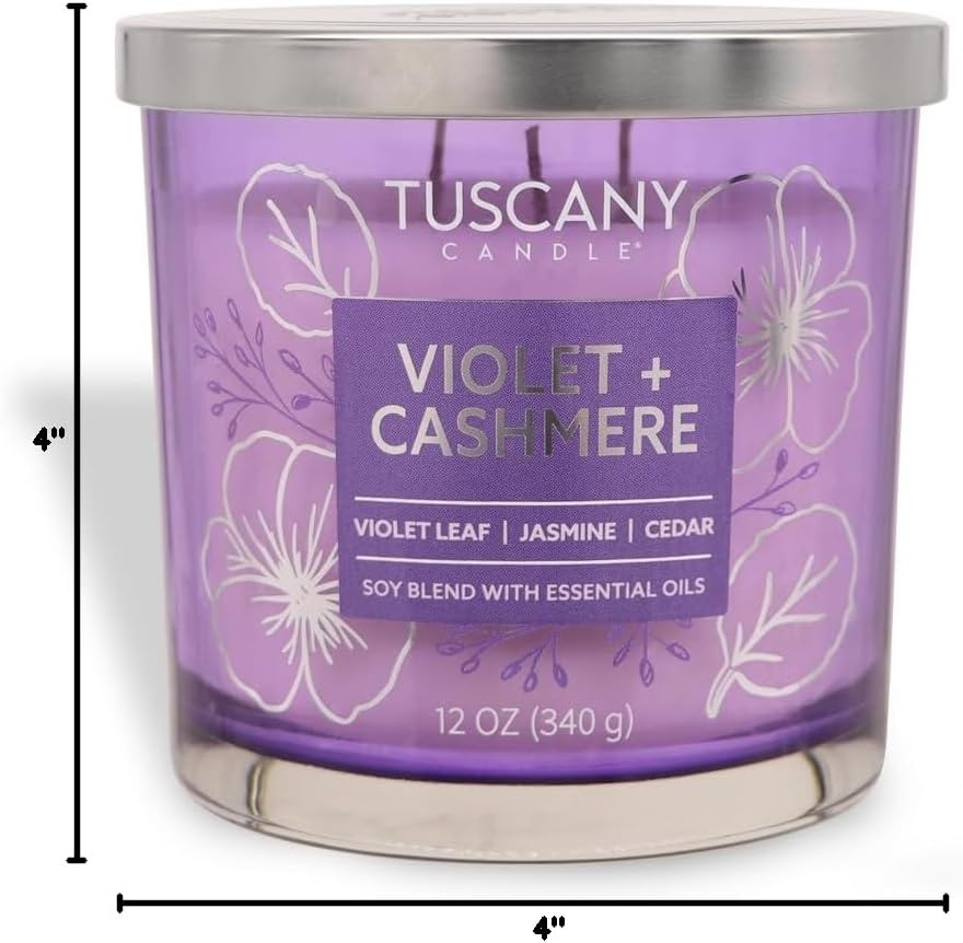 Tuscany Candle Violet + Cashmere: Jasmine Scented Candle, 12 oz — Painters' Palette Collection