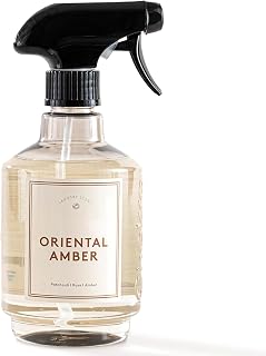 Chakra Freshener Fabric Spray - Long-Lasting Multi-Purpose Laundry Scent for Bedding, Clothes & Home Fabric Deodorizer, Luxury Room Deodorizer, Linen Spray w/Trigger, 16.9 fl oz, Oriental Amber