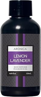 Aronica Lemon Lavender Essential Oil, Diffuser Oil Refills Scents for Home, Refill Essential Oil Bottle, Organic Air Fresheners for Home, Infused Oil Refill
