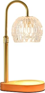 WEILASA Candle Warmer Lamp Crystal Glass Shade, Electric Candle Melter with Adjustable Wooden Bottom seat for Home Warm Home Decoration Gifts-Gold