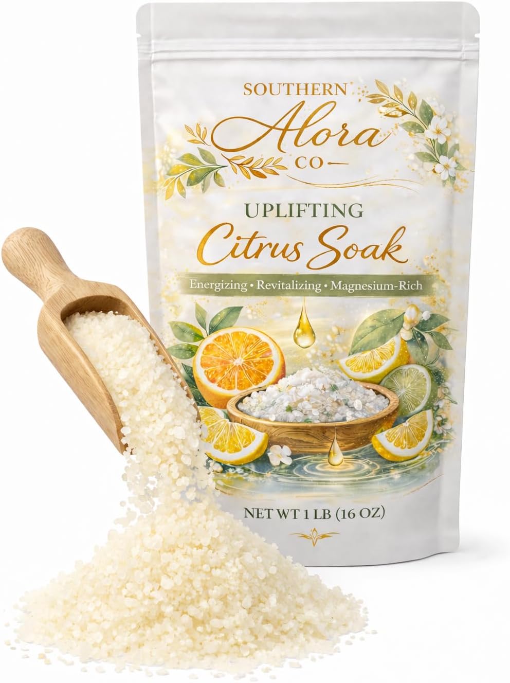 Bath Salts for Women Relaxing – Magnesium Bath Soak with Epsom Salts for Bath & Dead Sea Salt – Aromatherapy Citrus Bath Salts with Orange Lemon Grapefruit – Relaxing Spa Bath Soak – 1 lb