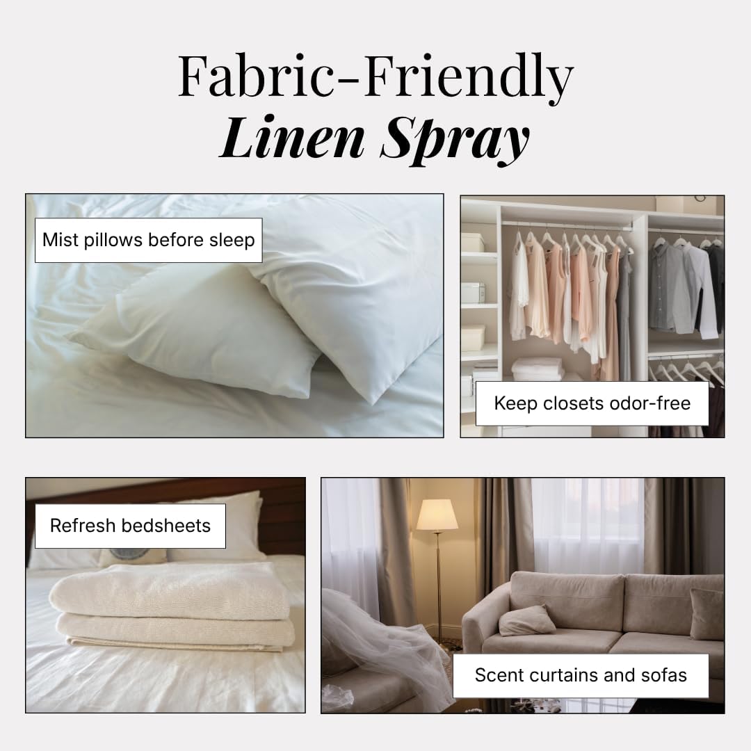 Lavender, Bergamot & Sandalwood Room & Linen Mist Gift Set by Aromafume | 3x50ml Natural Air Freshener Spray for Home, Fabric, Bedding & Pillows | Aromatherapy Fragrance, Relaxing & Calming Scent