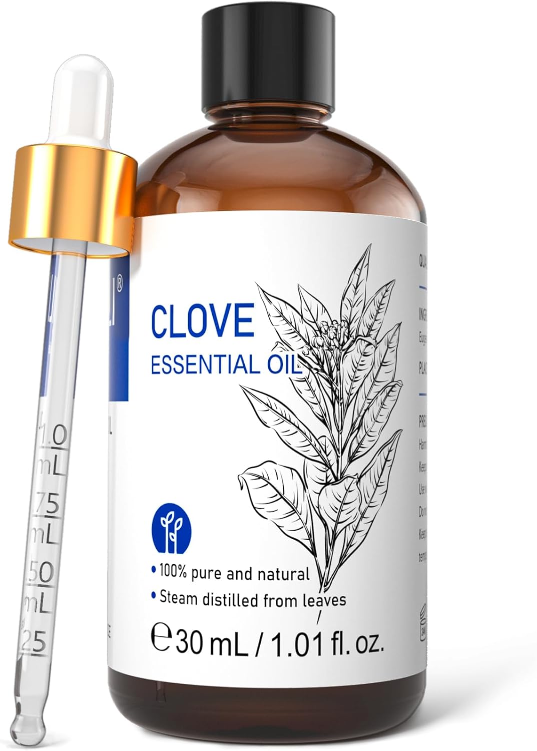 HIQILI 1 Fl Oz Clove Oil for Teeth and Gums, Oral Care, DIY Clean Spray, Aromatherapy, 100% Pure Natural Premium - 30ml