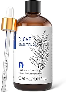HIQILI 1 Fl Oz Clove Oil for Teeth and Gums, Oral Care, DIY Clean Spray, Aromatherapy, 100% Pure Natural Premium - 30ml
