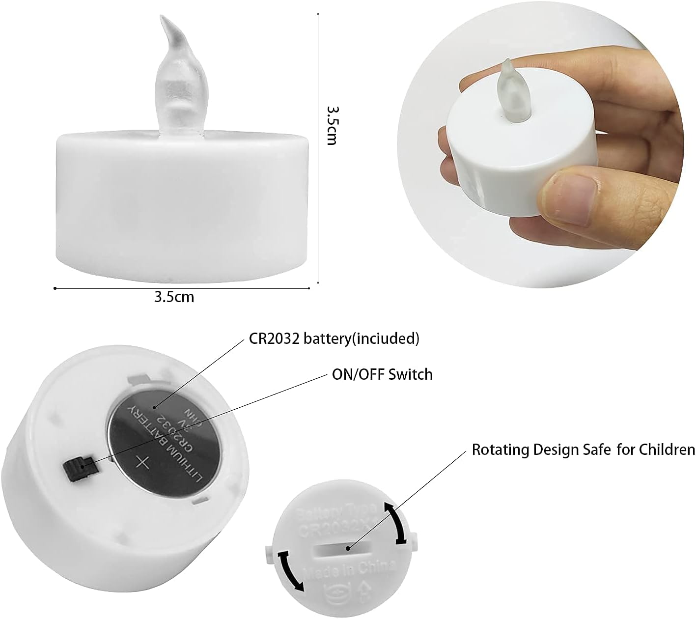 VETOUR Flameless Tea Lights Candles - Realistic LED Flickering Operated Tea Lights Steady Battery Tealights Long Lasting Electric Fake Candles in White 24pcs Decoration for Party and Gifts Ideas