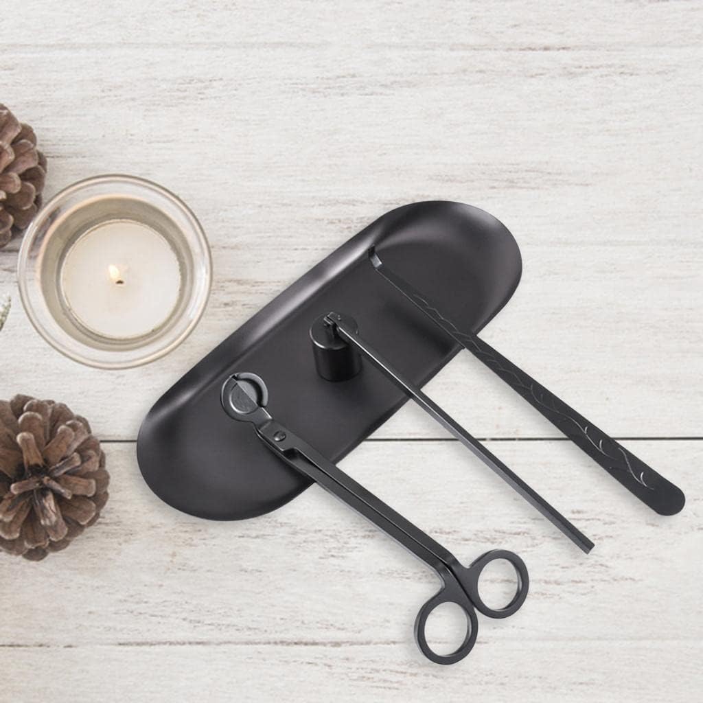 Candle Accessories Tool Set with Candle Wick, Candle, Candle Wick Dipper for Christmas, New Year, Party, Home, Black