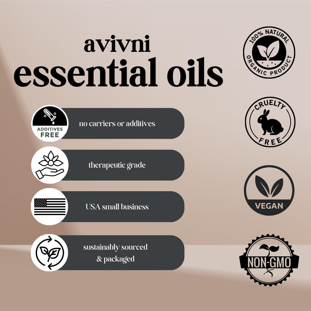 Avivni Jasmine Organic Essential Oil - 100% Pure & Natural, Undiluted for Aromatherapy, Skin, Hair, Diffuser (0.33oz - 10ml)