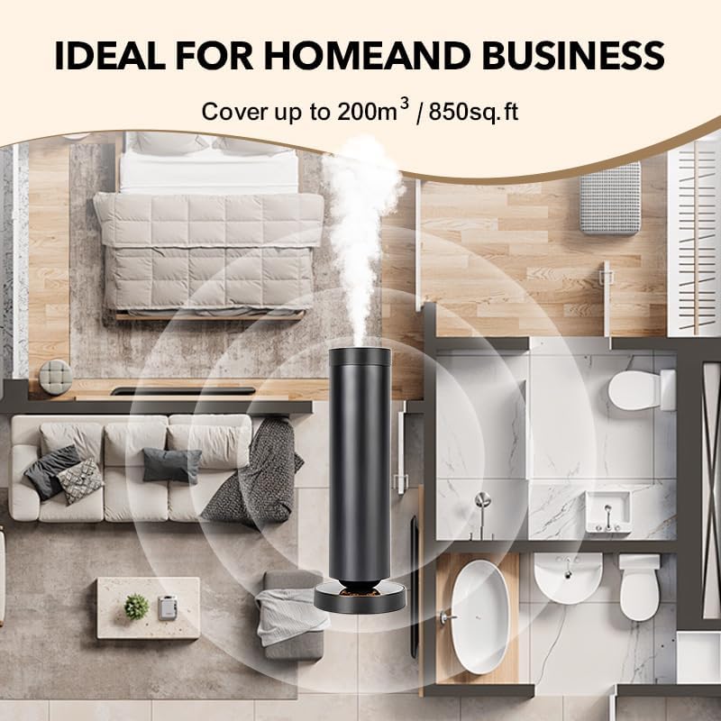 Cold Air Waterless Diffuser, Hotel Collection Diffuser, Waterless Essential Oil Diffuser for Homes, Offices, Covers 1000 Sq Ft, Remote Control (Fragrance Not Included)