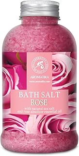 Rose Bath Salts 21.16 Oz - Natural Rosewood Oil & Rose Extract - Best for Relaxing - Good Sleep - Beauty - Bathing - Body Care - Wellness - Relax - Aromatherapy - Spa - De-Stress Bath Salts 600g