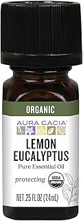 Aura Cacia Organic Lemon Eucalyptus Essential Oil, 0.25 FZ