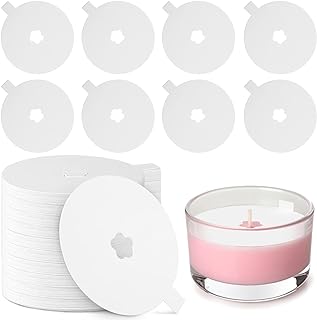 Chinco 100 Pieces Candle Dust Protectors Paper Candle Lids Drip Protectors Vigil Supplies for Craft Making Dust Protection, 2.75 Inch, White