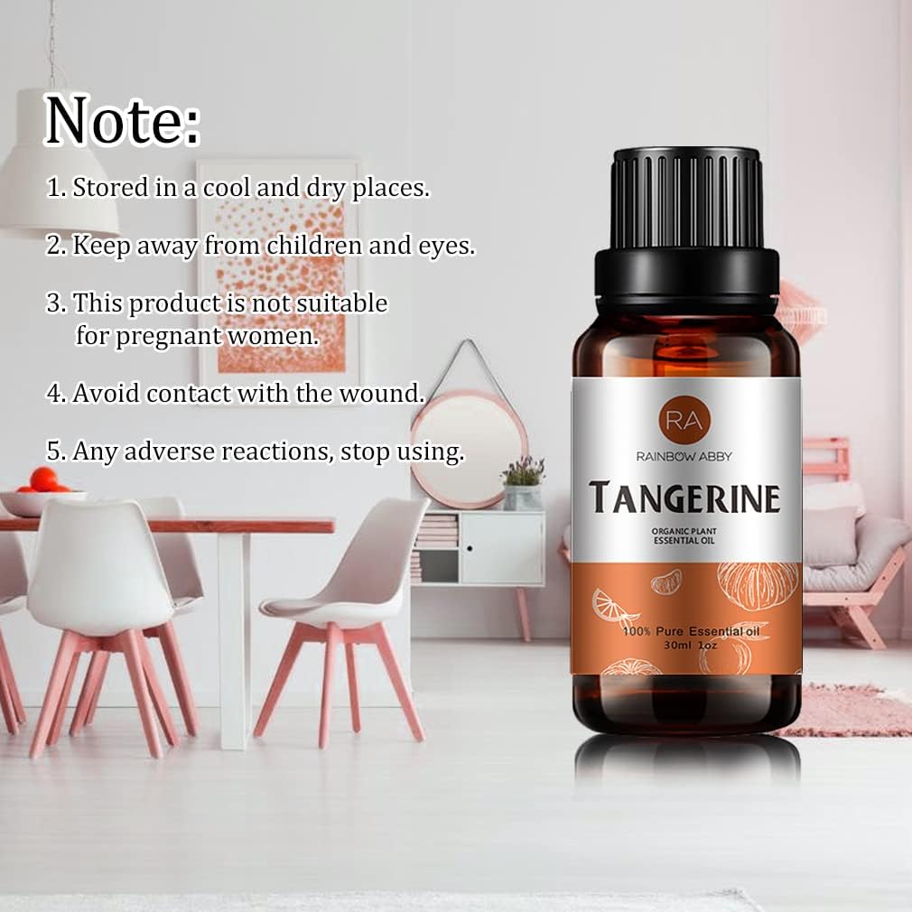 Tangerine Essential Oil (30ML), 100% Pure Natural Organic Tangerine Oil for Diffuser, Massage, Skin Care, Yoga