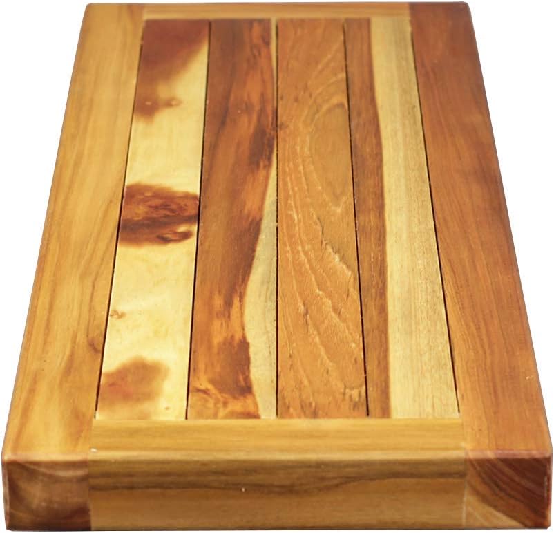 EcoDecors 29 inch Bath Caddy Tray for Bathtub with Eleganto 3 Piece Teak Wood Bath Amenities Set Bundle