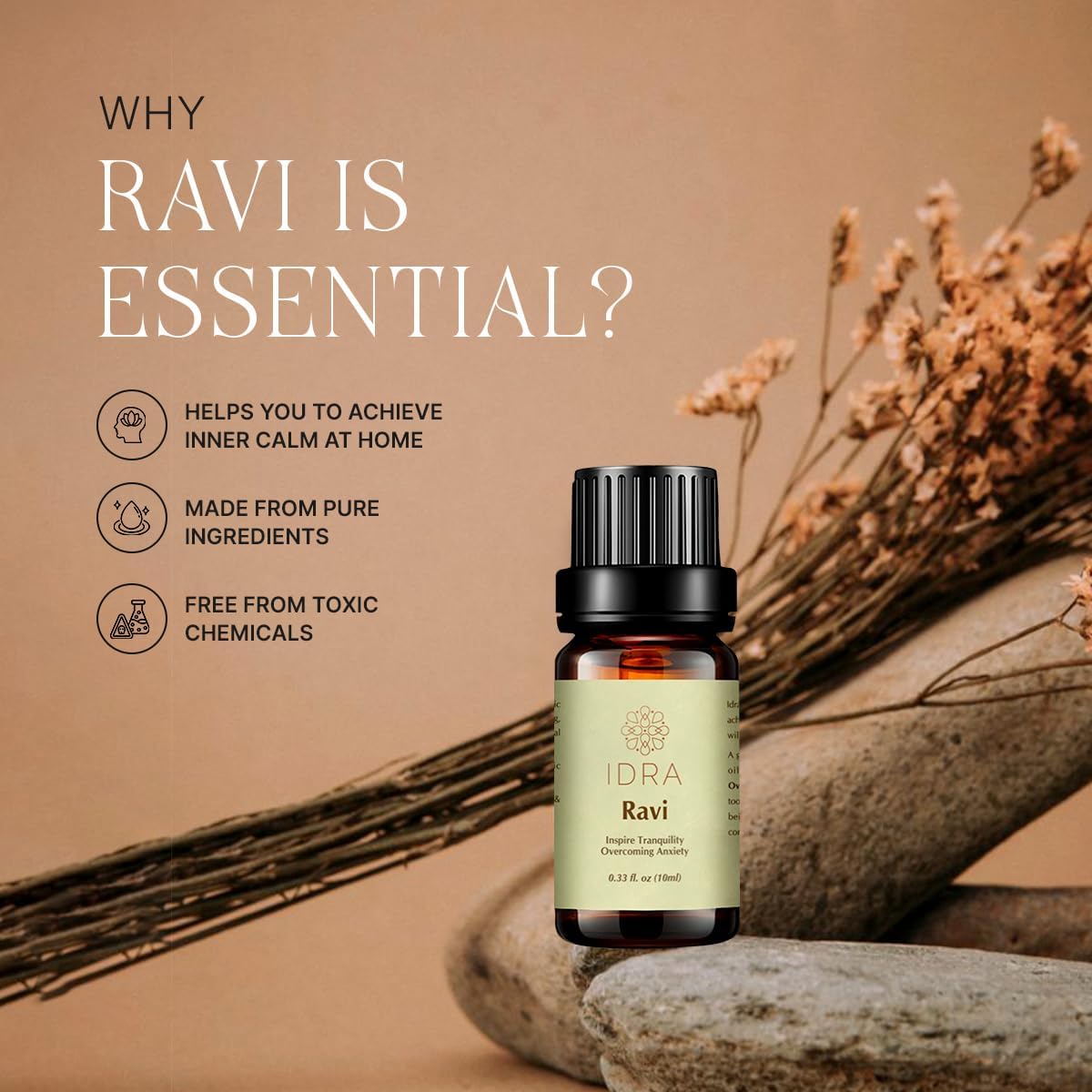 Ravi Essential Oil Blend by Idra Wellness Contains Lavender Rose Ylang Ylang 100% Pure 10ml