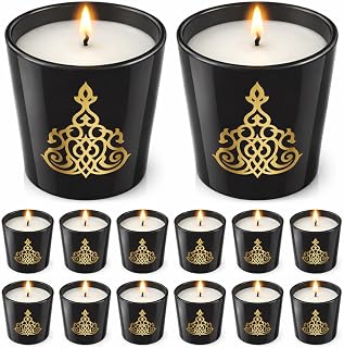 Cinrobiye 12 Pcs Ramadan Mubarak Scented Candles, Lavender Soy Wax Eid Al Fitr Candle Set for Islamic Table Centerpiece, Party Favor, Wedding, Mother’s Day, Home Decor, Ramadan & Eid Gifts