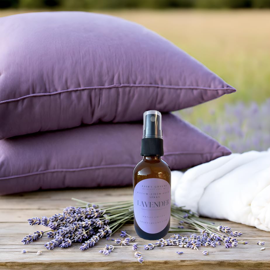 Lavender Pillow Spray – 2oz All-Natural Sleep Mist with Pure Essential Oils | Handcrafted Calming Room & Linen Spray for Better Sleep | Made on Family Farm