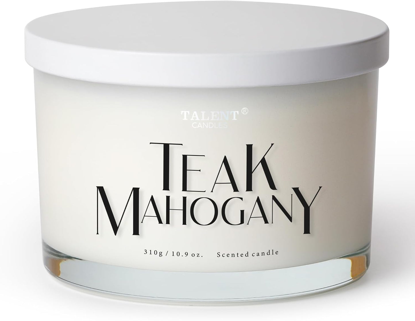 Scented Candle, Talent Candles for Home Scented, 3 Wicks Soy Candles, Candle Gifts for Women & Men, Contemporary Jar Candles, 25 hrs Burn, 10.9oz Teak Mahogany, TCGG8100A