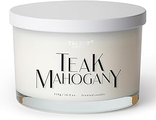 Scented Candle, Talent Candles for Home Scented, 3 Wicks Soy Candles, Candle Gifts for Women & Men, Contemporary Jar Candles, 25 hrs Burn, 10.9oz Teak Mahogany, TCGG8100A