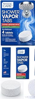 Personal Care Shower Vapor Tabs with Eucalyptus, 4 Tablets | Soothing & Refreshing, Essential Oils, Non-Medicated, Aromatherapy, Home Spa Experience