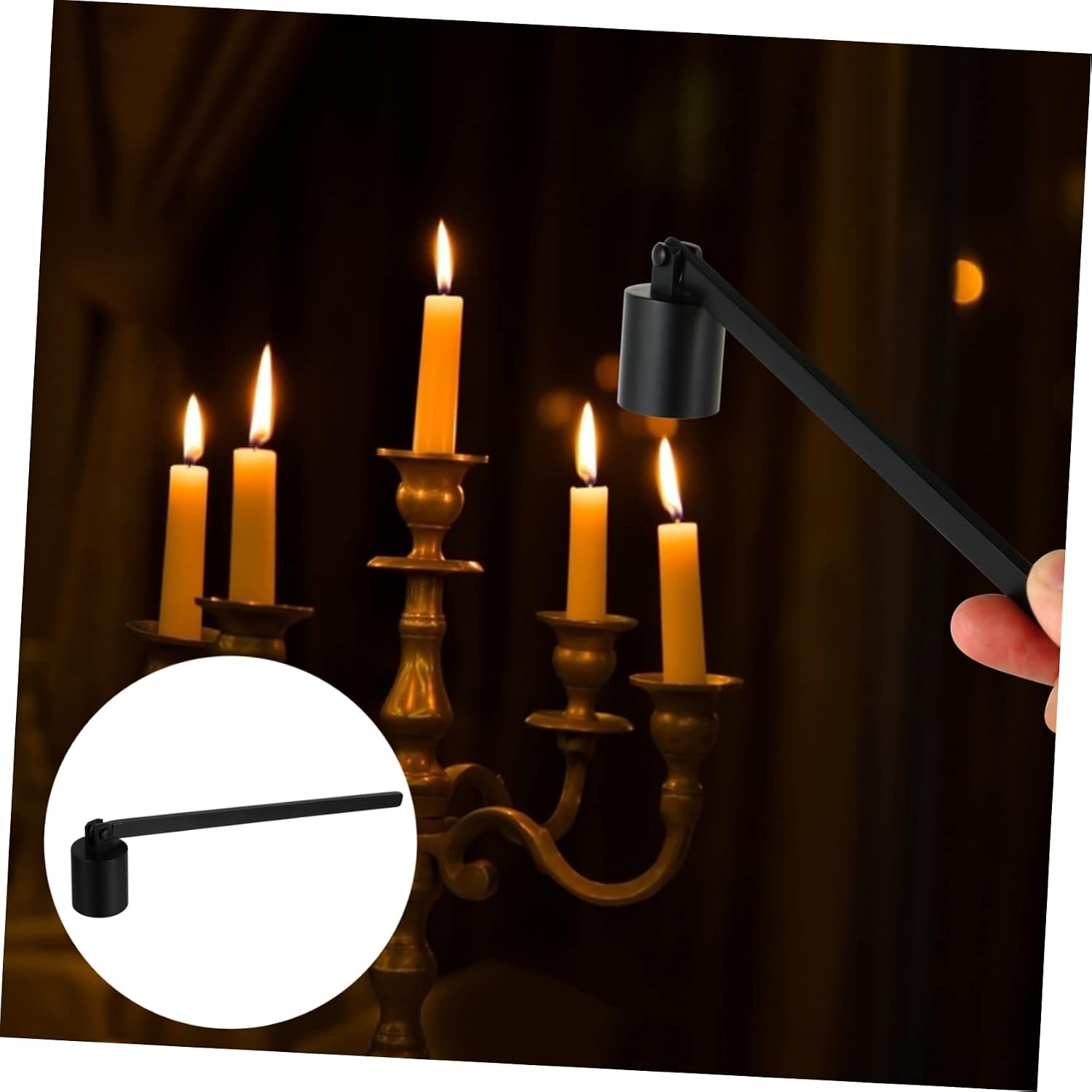 Healifty Candle Snuffer Tool Set Metal Flame Extinguisher Wick Trimmer for Candle Lovers and Home Decor for Exiting Flames Safely