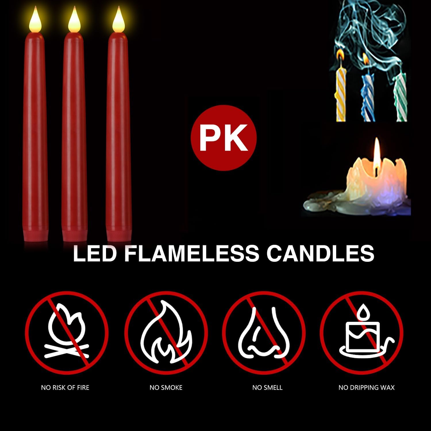 Flameless Taper Candles with Remote Control,15pack Dripless Plastic LED Candles,Flickering Battery Operated,9.2'’Classic Tall Candle for Wedding,Party,Halloween,Christmas,Home Decor (Ivory)