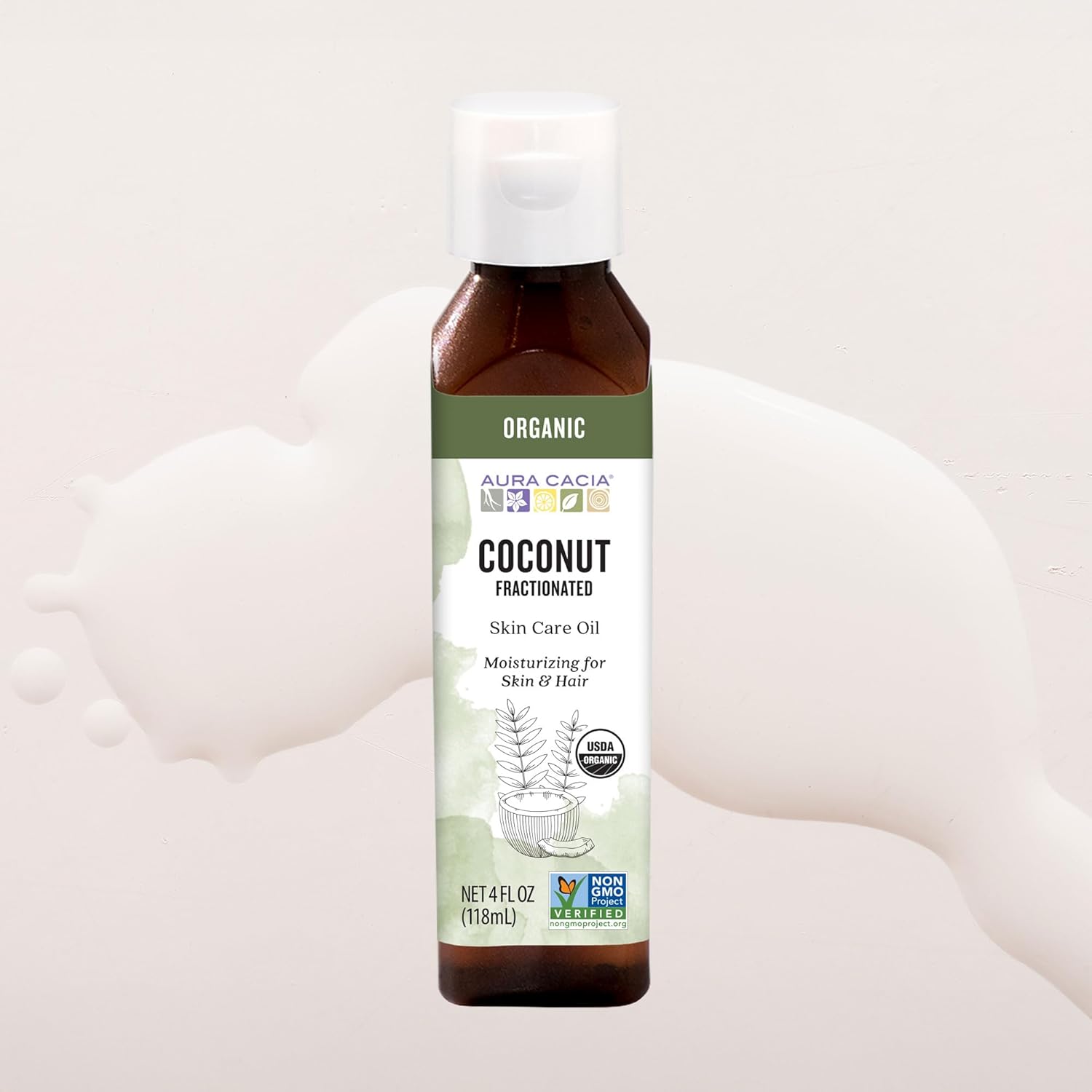 Aura Cacia Certified Organic Fractionated Coconut Oil | 4 fl. oz.