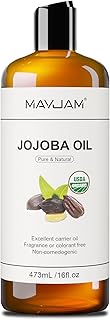MAYJAM Jojoba Oil Organic USDA Certified 16 Oz, 100% Pure & Natural Jojoba Oils for Skin, Hair, Face, Nails, Body Massage, Cold Pressed Unrefined Carrier Oil for Essential Oils Mixing