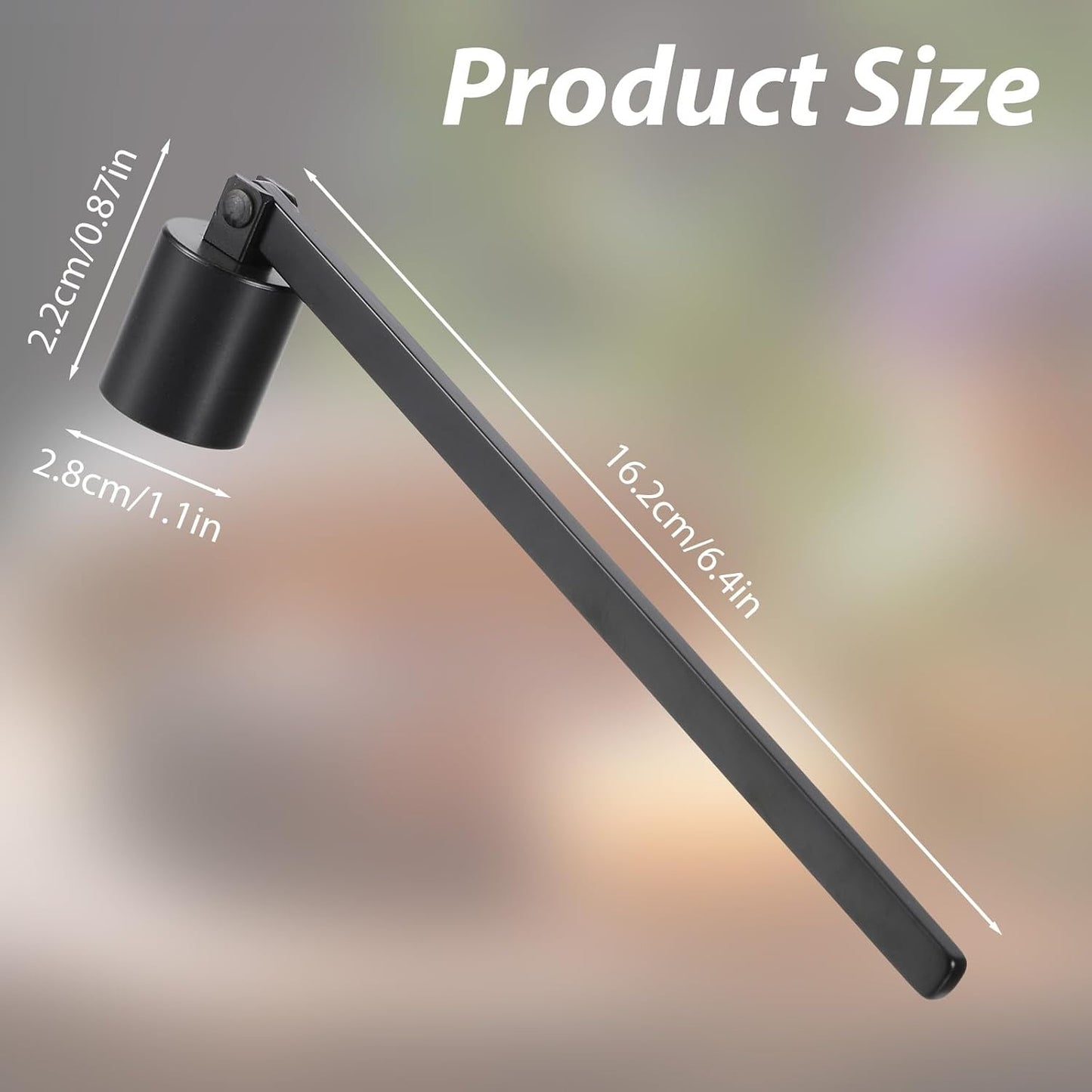 Candle Snuffer Stainless Steel Candle Snuffer Wicks Extinguisher Wick Flame Snuffers with Long Handle Straight Tube Snuffers for Putting Out Candles Flame (Black)