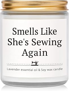 Funny Sewing Gifts for Women, Gifts for Quilters - Lavender Scented Candle, Sewing Accessories for Seamstress Tailors Crafters, Quilting Gift for Mom, Grandma, Friend, Wife