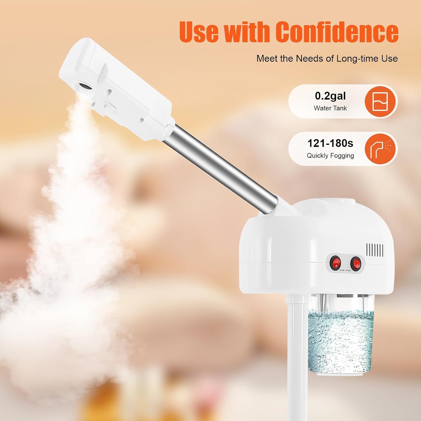 Facial Steamers, Mist Face Steamer for Skin Care Ozone Therapy Face Steam Machine for Salon Beauty Spa, Esthetician Steamer for Facial