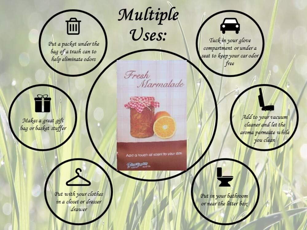 Fresh Marmalade Scented Sachets Pack of 6, Everyday - Long-Lasting Scented Bags, Home Fragrance, Air Freshener & Deodorizer for Closet, Room, Drawer, or Cars, Made in USA
