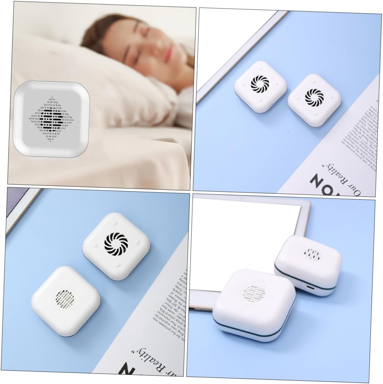 GANAZONO Portable Mini Noiseless Aromatherapy Diffuser for Car and Office, USB Rechargeable White Vehicle-Mounted Essential Oil Diffuser for Home and Travel