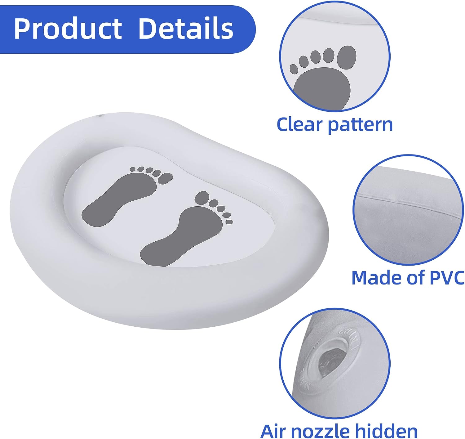 Inflatable Pool Foot Bath Basin, Foot Soaking Bath Basin for Pool Entry Ladder, Swimming Pool Clean Feet, Home Spa Treatment (1 Pack)