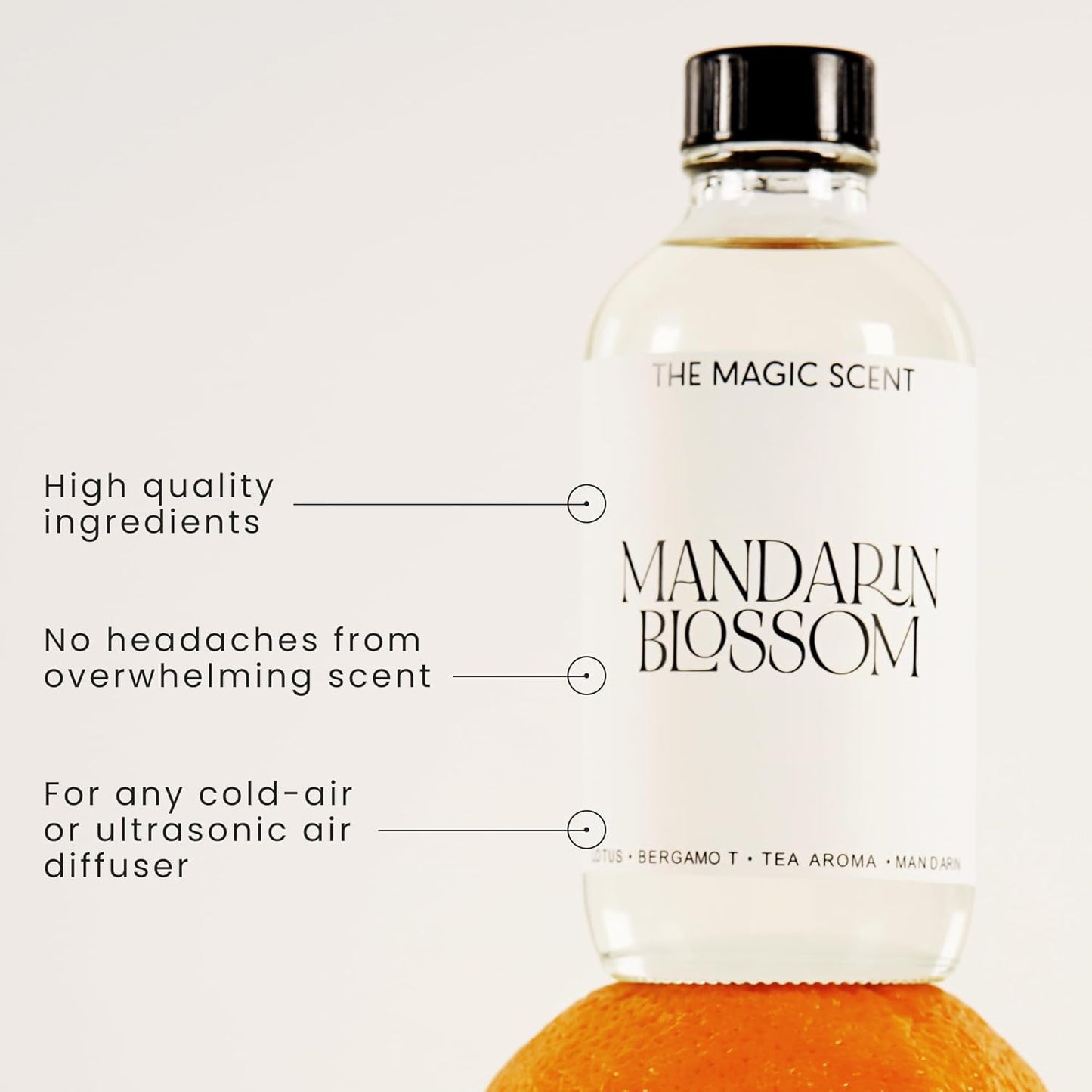 The Magic Scent Mandarin Blossom Diffuser Oil - Hotel & Home Luxury Scents Inspired by the Maldives - Diffuser Oil Scents for Home Designed for Use in All Diffusers - 4 fl oz, 120 mL