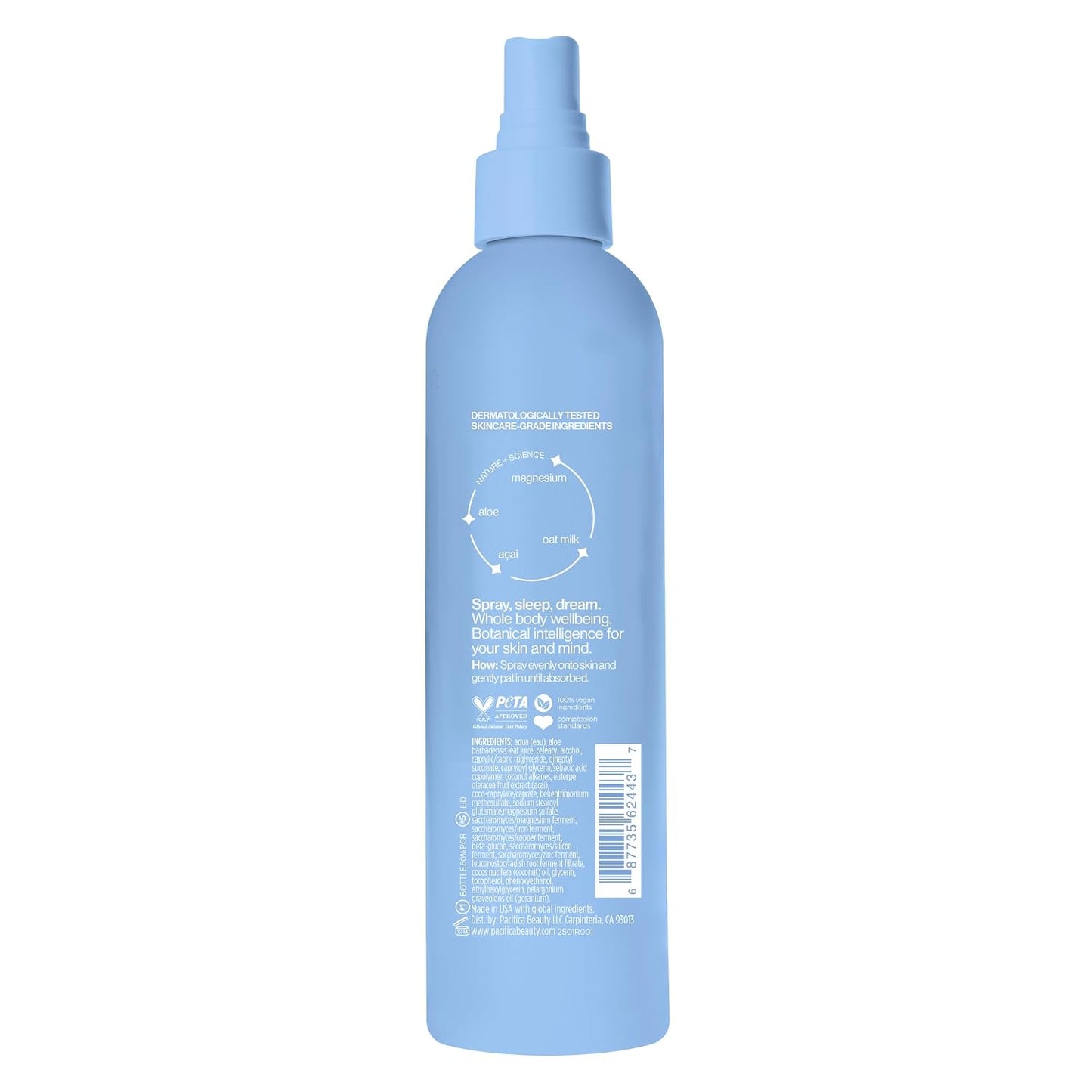 Pacifica Dream Milk Magnesium Spray for Sleep & Relaxation - Natural Magnesium Body Mist Infused with Lavender, Chamomile & Essential Oils, Vegan & Cruelty-Free, Clean Beauty, 8 fl oz